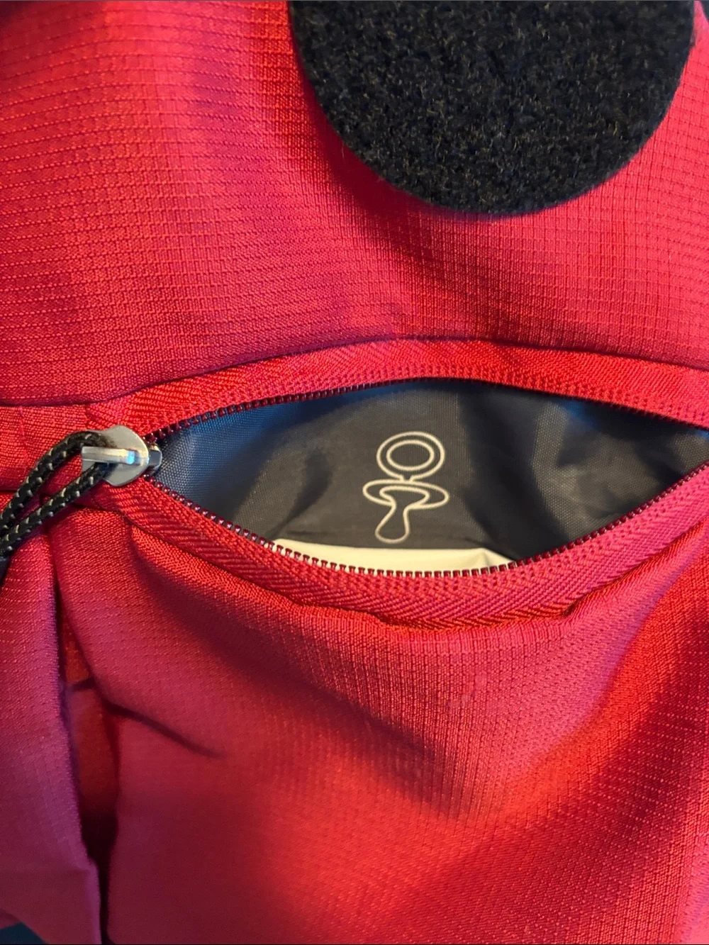 Columbia Red Baby Bag with Black Strap